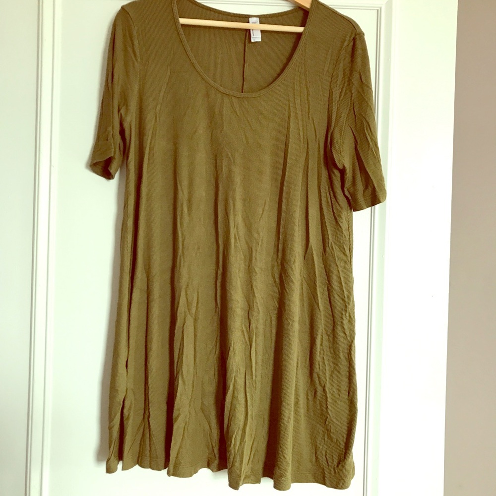 American Apparel olive green ribbed dress
